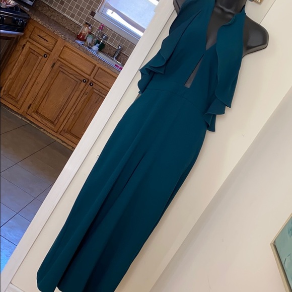 Zara Pants - ZARA | HUNTER GREEN HALTER JUMPSUIT